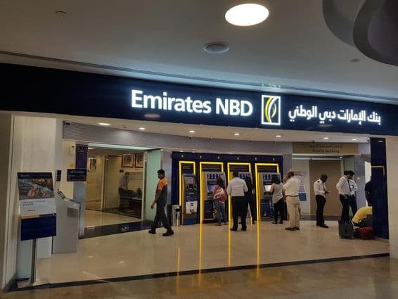 EMIRATES BANK store in the BurJuman shopping center, Dubai.