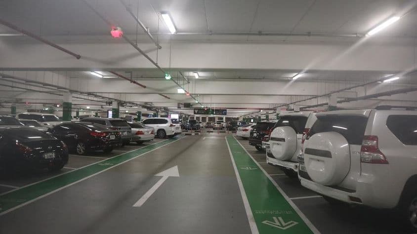 Parking lot at Mirdif City Center.