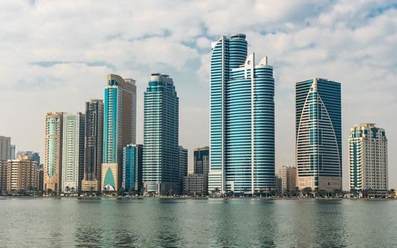 Skyscrapers of Sharjah, United Arab Emirates.