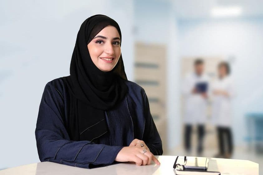 Emirati local woman looking forward.