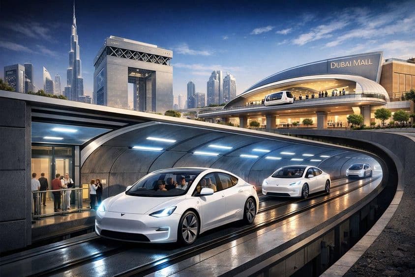 Dubai Loop with Teslas.
