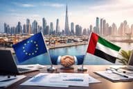 EU-UAE handshake at Dubai port: start of a new trade era.