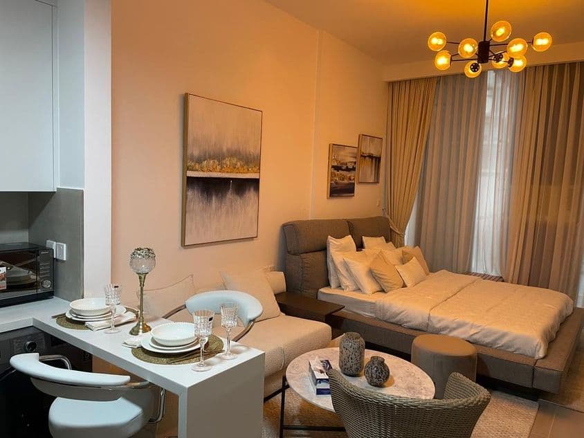 JVC, Dubai, bedroom with smart amenities for tranquil living.