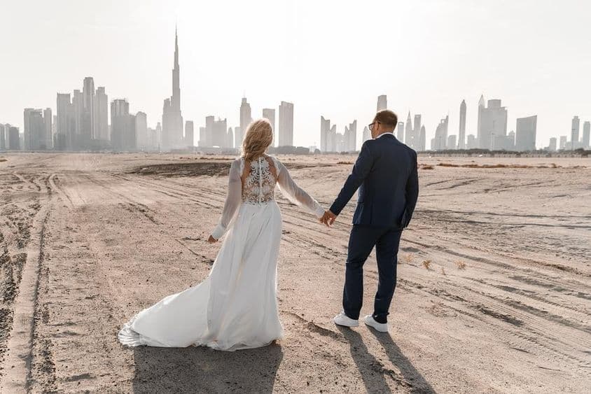 Happy wedding in Dubai during the festivities.