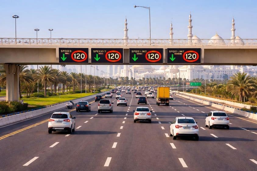 Changes in speed limits in Abu Dhabi.