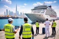 Health inspection at Dubai port.