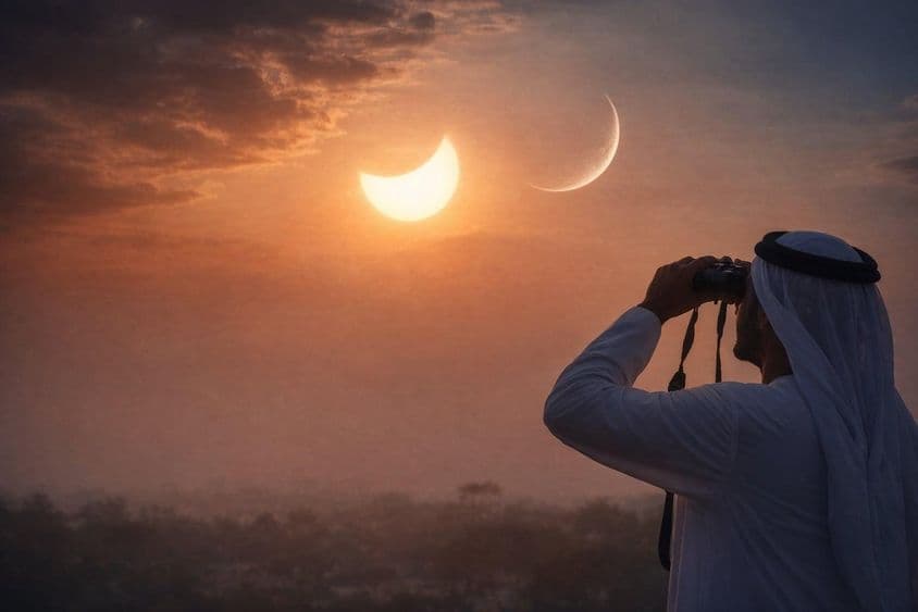 Dangerous crescent moon observation.