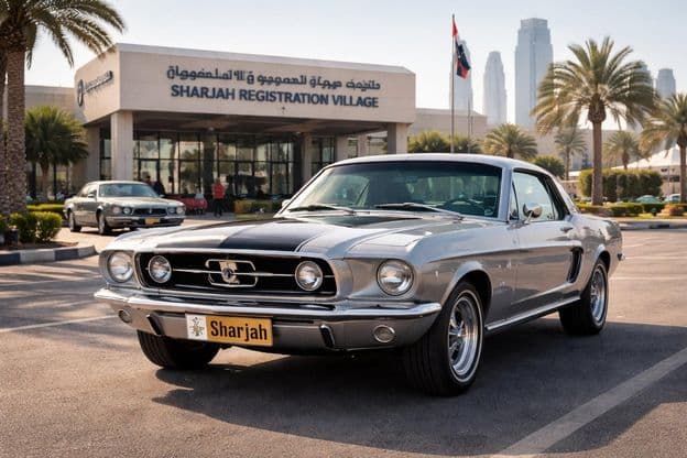 Classical license plate exchange in Sharjah