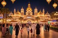 Ramadan evening family atmosphere at Dubai's Global Village.