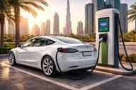 Moment of electric charging in Dubai