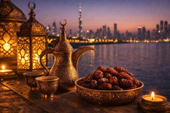 Ramadan lights by the shores of Dubai.