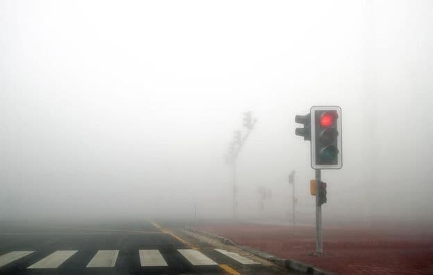 Fog on the Dubai road.