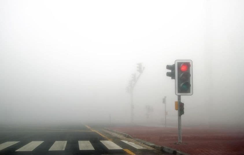 Fog on the Dubai road.