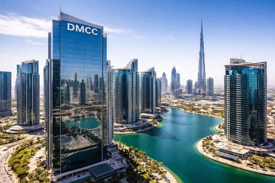 DMCC tower above Dubai.