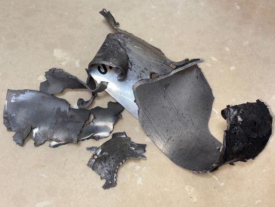 pieces of rocket fragments