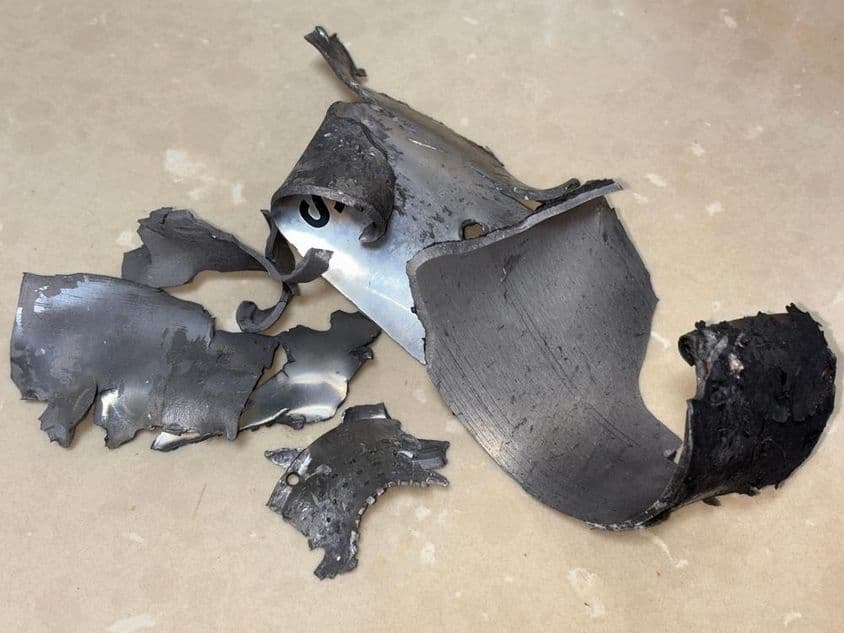 pieces of rocket fragments