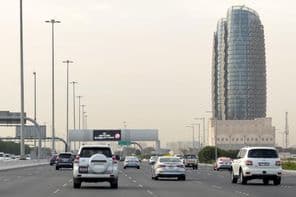 A busy Al Salam Street in Abu Dhabi with vehicles