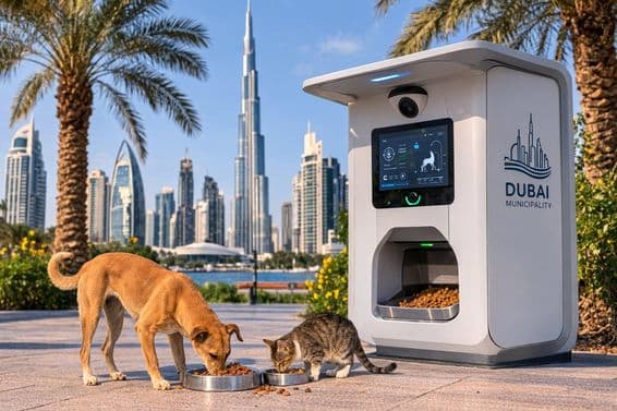 AI feeding station for stray animals