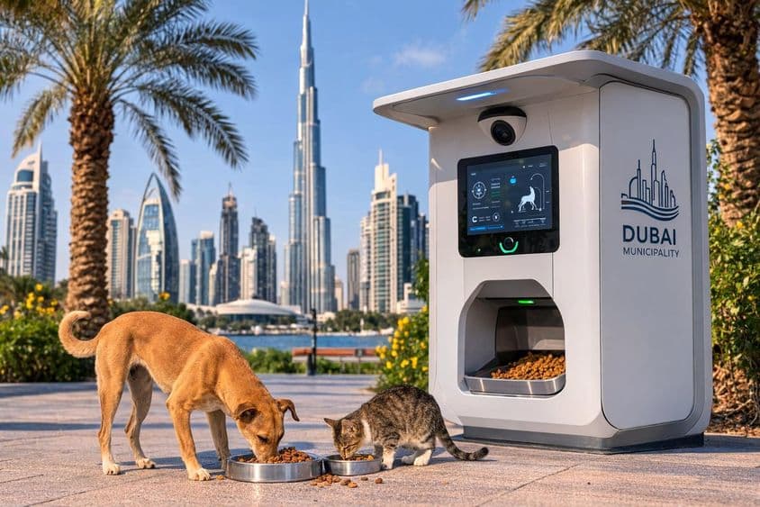 AI feeding station for stray animals