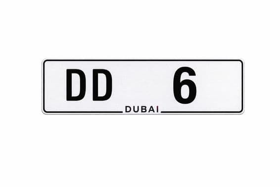 Dubai dd 6 license plate