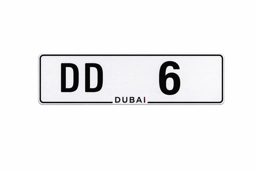 Dubai dd 6 license plate