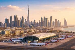 Panoramic view of Dubai airport