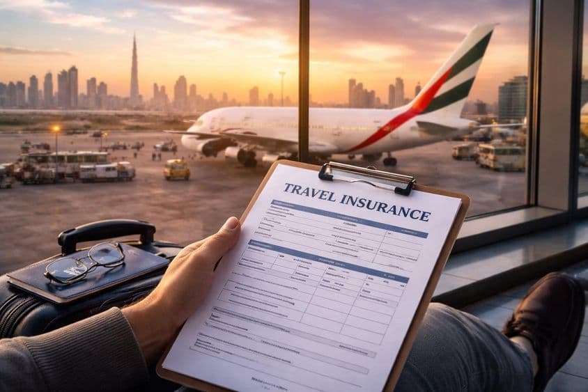 Checking travel insurance