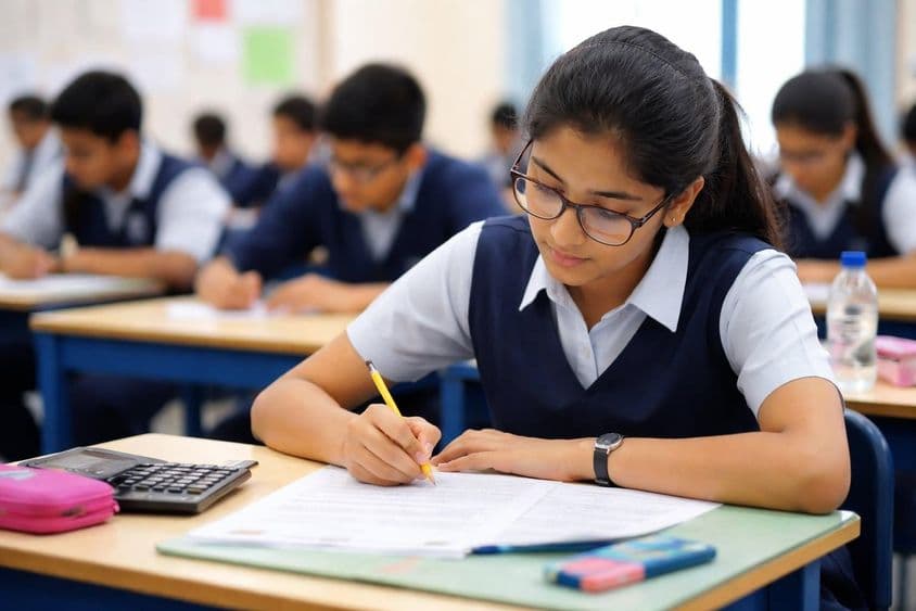 Dubai students in an exam setting