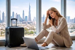 Dubai employee stranded abroad.