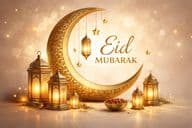 Golden crescent moon lantern festivity