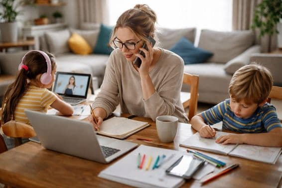 Working from home with children
