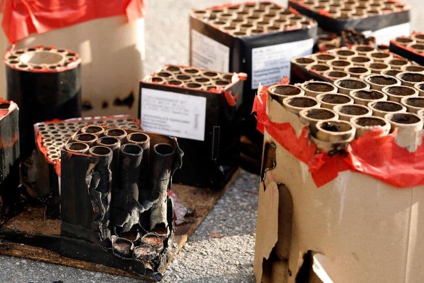 Waste from used fireworks