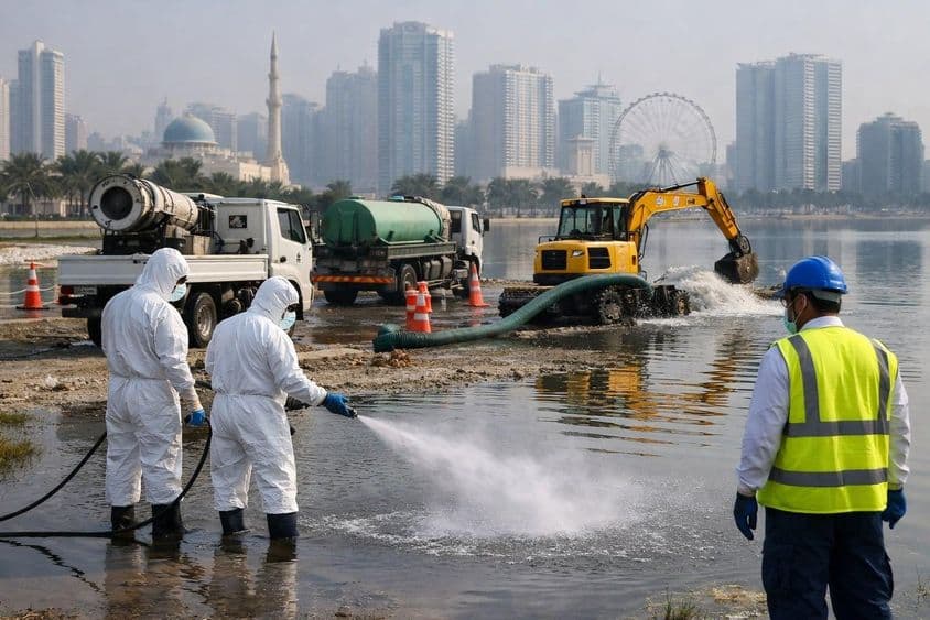 Disinfection operation after rain