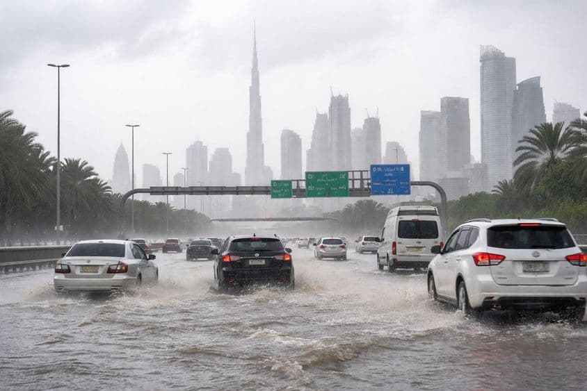 Dubai roads after rain