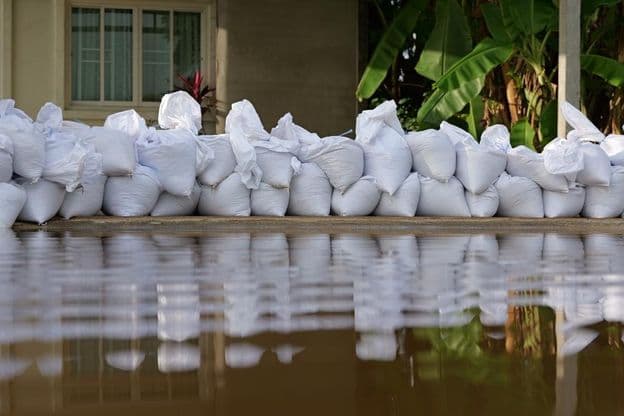 Pile of sandbags
