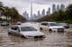 Flooded cars on Dubai streets