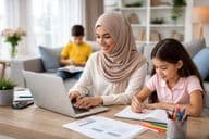 Home-based work with family together