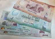 United Arab Emirates dirham paper banknotes