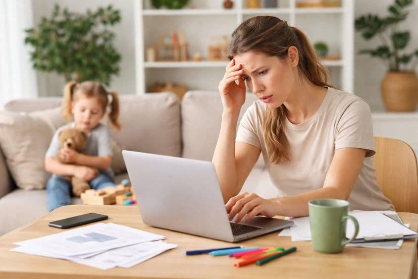 Working from home with a child