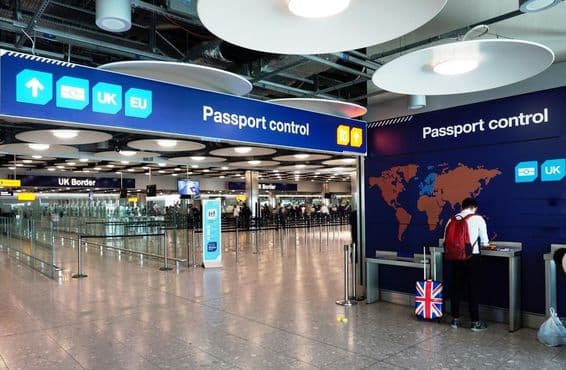 passport control and immigration lane