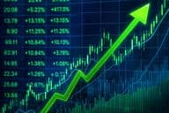 Rising stock market trend graph