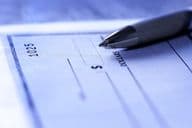 Pen used for writing a bank check