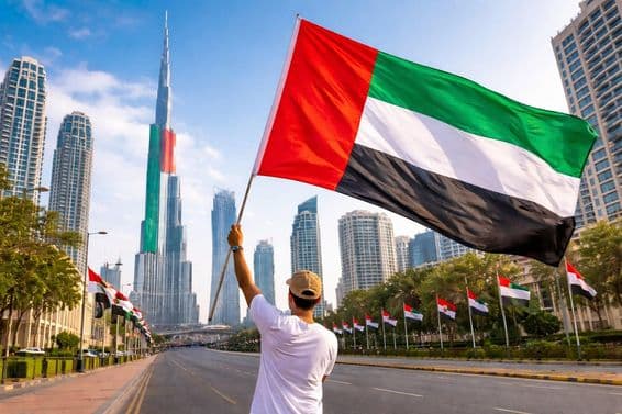 National unity with a flag