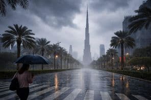 Rainy morning over Dubai