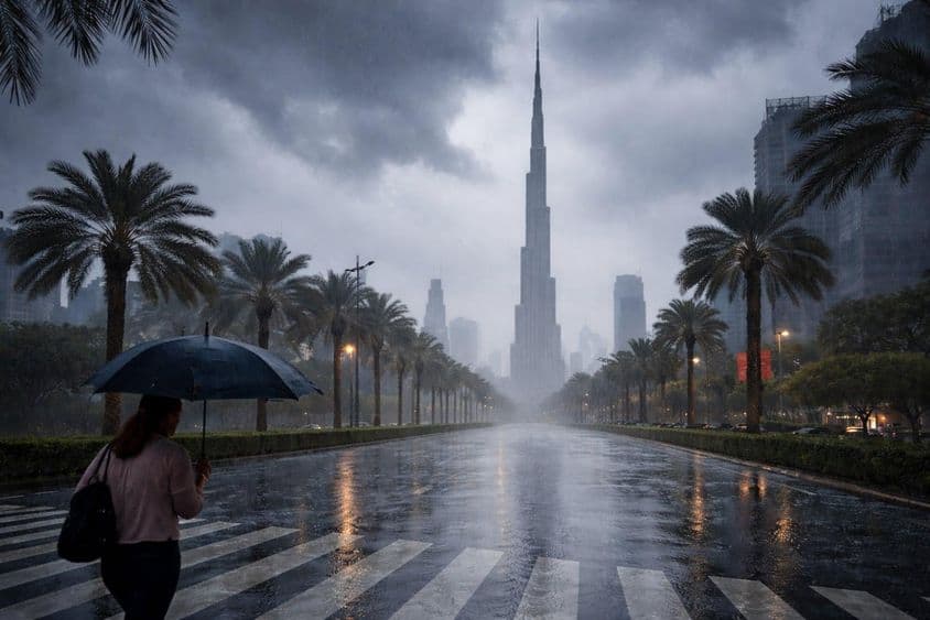 Rainy morning over Dubai