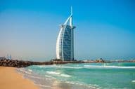 Burj Al Arab luxury hotel and Jumeirah public beach