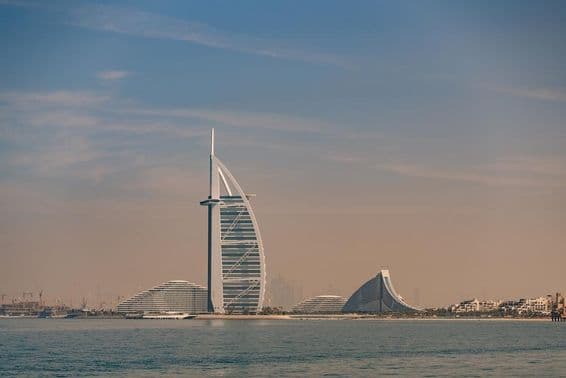 The Burj Al Arab hotel in modern Dubai