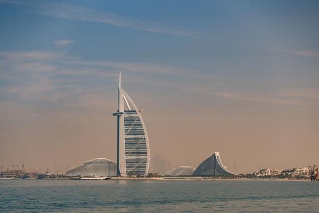 The Burj Al Arab hotel in modern Dubai
