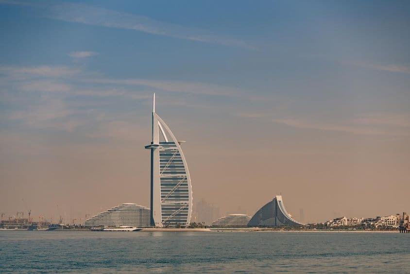 The Burj Al Arab hotel in modern Dubai