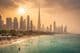 Hot humid Dubai skyline